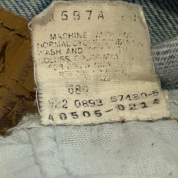 Levi's 505 Men's Orange Tab Jeans 90s Vintage Light Wash Distressed 33x32 - Picture 6 of 12